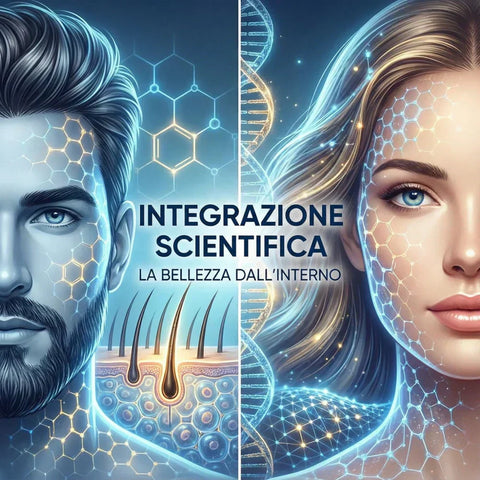 Integrazione nutricosmetica: ricostruzione struttura pelle e capelli dall'interno.