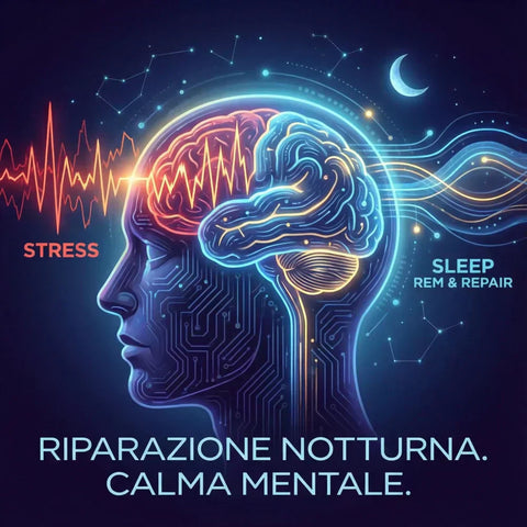 Grafica onde cerebrali: dal cortisolo al sonno profondo REM.