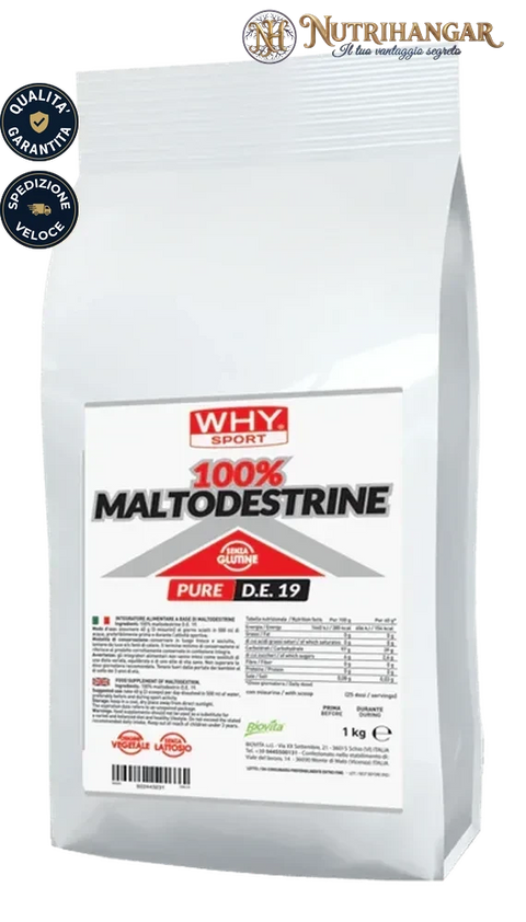 Integratore 100% Maltodestrine Why Sport D.E. 19 in polvere