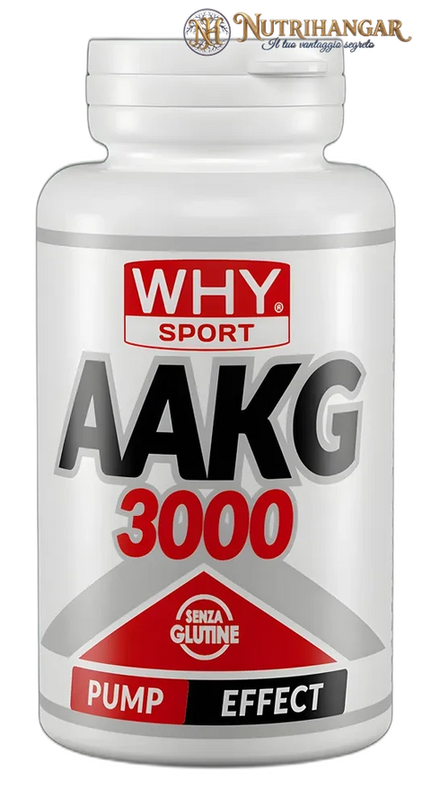 Confezione di AAKG 3000 Why Sport con compresse di arginina in primo piano
