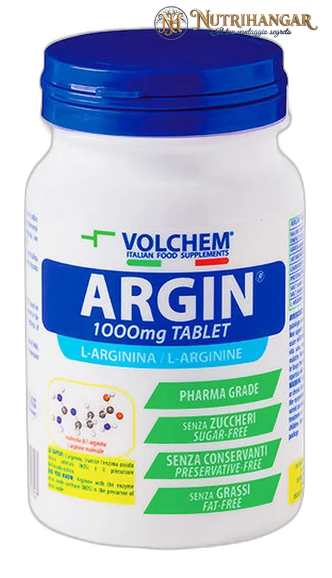 Confezione di Argin® Volchem, integratore di L-arginina in compresse da 1000mg.