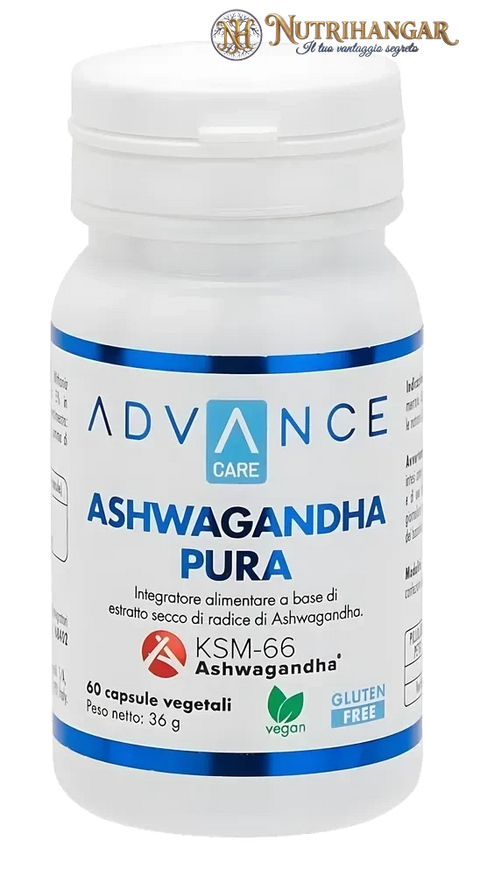 Confezione di Ashwagandha Pura +Watt, integratore KSM-66 per stress e sonno.