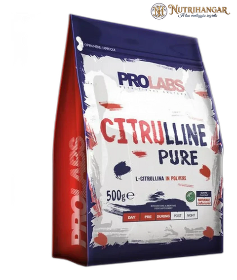 Confezione da 500g di Citrulline Pure Prolabs per la stimolazione dell'ossido nitrico.