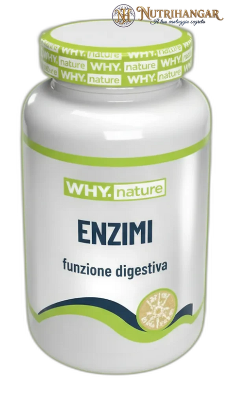 Flacone dell'integratore Enzimi Why Nature con complesso Digezyme®