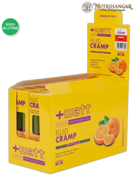 Fiala monodose Fluid Cramp - +Watt integratore magnesio liquido Gusto Arancia Box 16 pz
