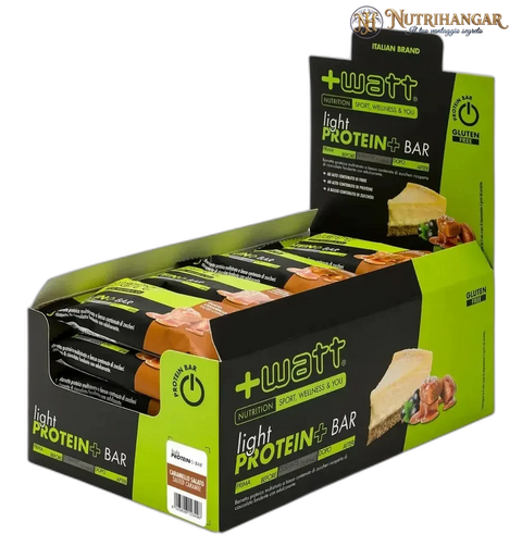 Confezione Light Protein+ Bar +Watt barretta proteica Gusto Caramello Salato Box 24 pz