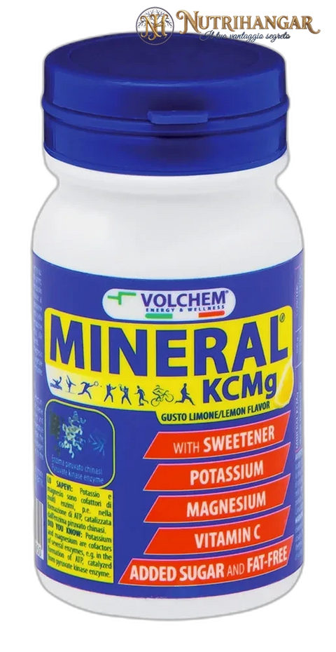 Confezione di Mineral® KCMg Volchem integratore masticabile al limone