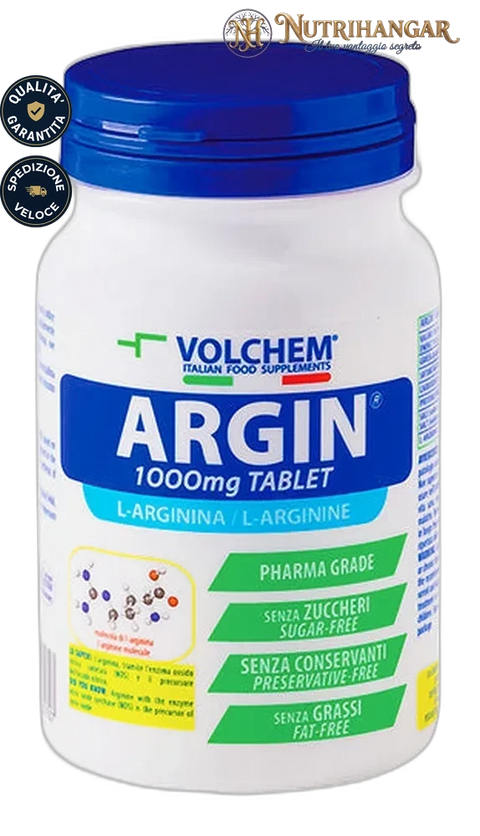 Confezione di Argin® Volchem, integratore di L-arginina in compresse da 1000mg.