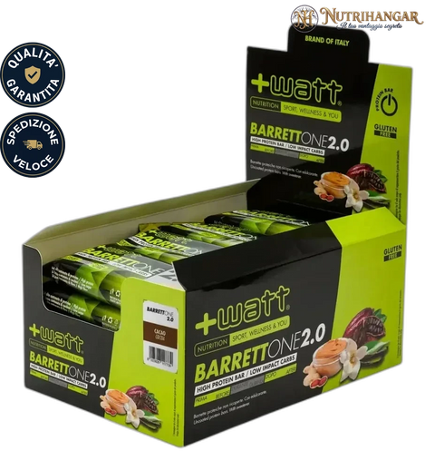 Barrettone 2.0 +Watt, barretta proteica non ricoperta. Gusto Cacao Box