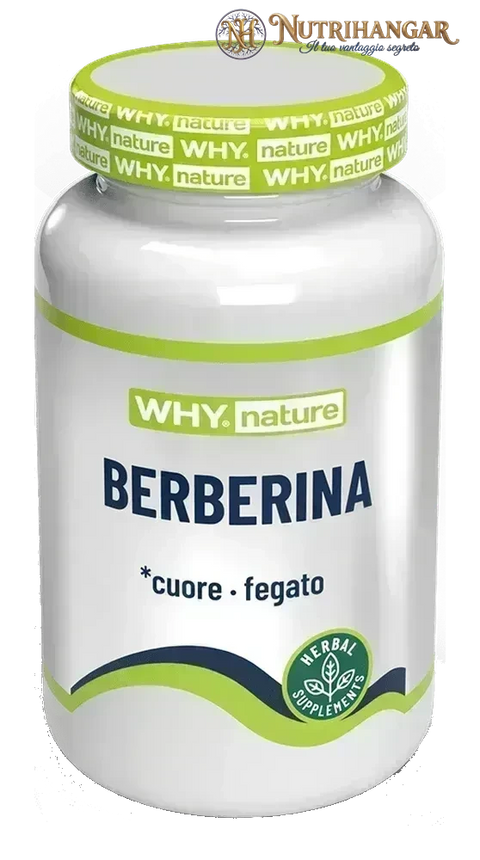 Flacone dell'integratore Berberina Why Nature con estratti di Berberis