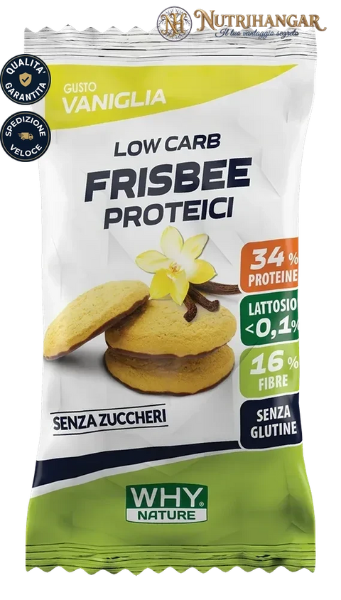 Biscotti Proteici dietetici Frisbee per spuntino spezza fame Gusto Vaniglia