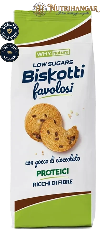 Biscotti Proteici Biskotti Favolosi vaniglia e gocce di cioccolato confezione da 150g