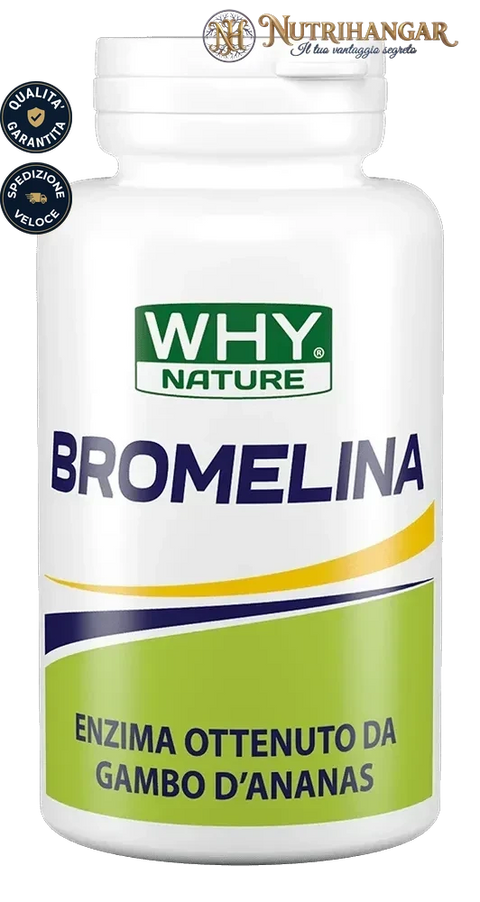 Flacone dell'integratore Bromelina Why Nature 2500 GDU