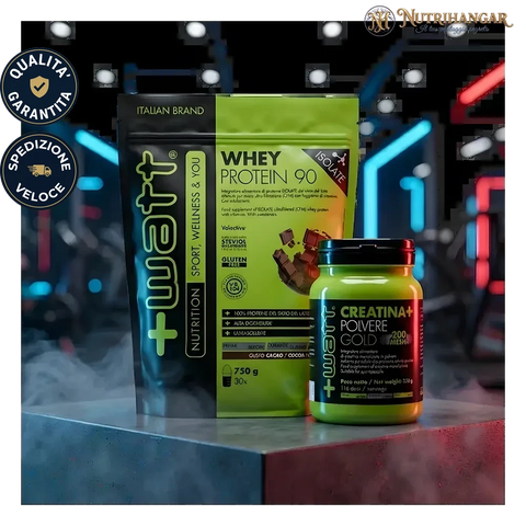 Bundle +Watt Whey 90 Isolate e Creatina Gold per recupero muscolare e massa pulita