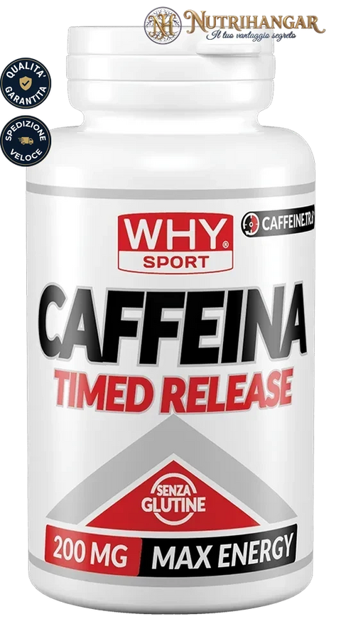 Flacone dell'integratore Caffeina Timed release Why Sport a rilascio prolungato