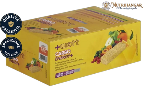 Barretta energetica Carbo Energy+ +Watt con riso soffiato e frutta Gusto Agrumi Box 20 pz