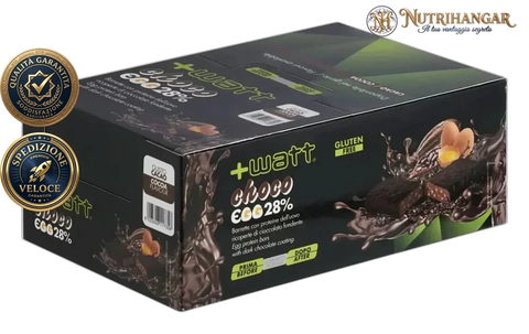 Barretta proteica Choco Egg 28% +Watt senza lattosio al cioccolato Gusto Cacao Box 24 pz 