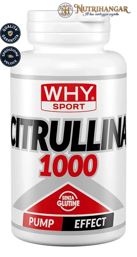 Barattolo di Citrullina 1000 Why Sport in compresse, integratore di L-Citrullina Malato per atleti.