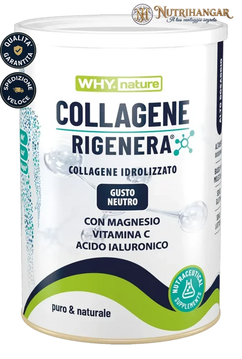 Barattolo dell'integratore Collagene Rigenera® Why Nature in polvere Gusto Neutro