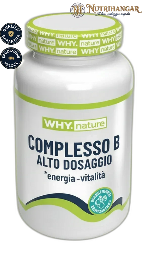 Flacone dell'integratore Complesso B alto dosaggio Why Nature