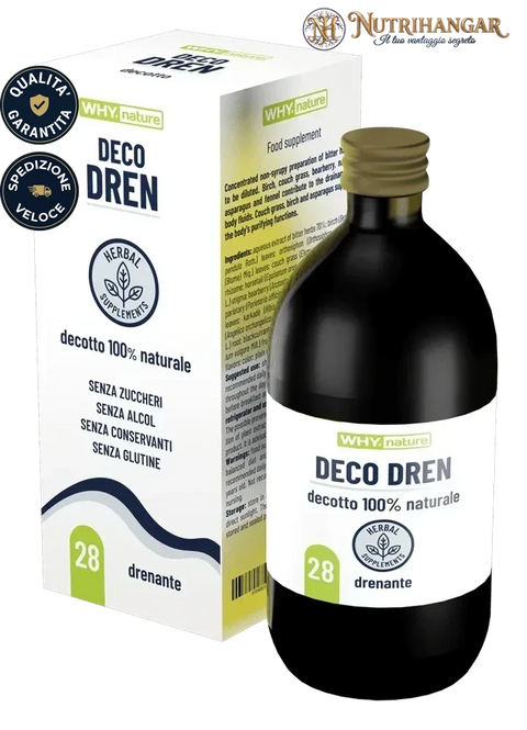 Flacone di Deco Dren Why Nature con erbe per drenaggio e depurazione