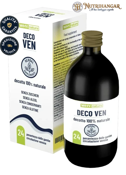 Flacone di Deco Ven Why Nature con estratti di erbe per la circolazione e le gambe pesanti