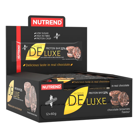Deluxe Protein Bar Nutrend Chocolate Brownies – box da 12 Barrette da 60 g