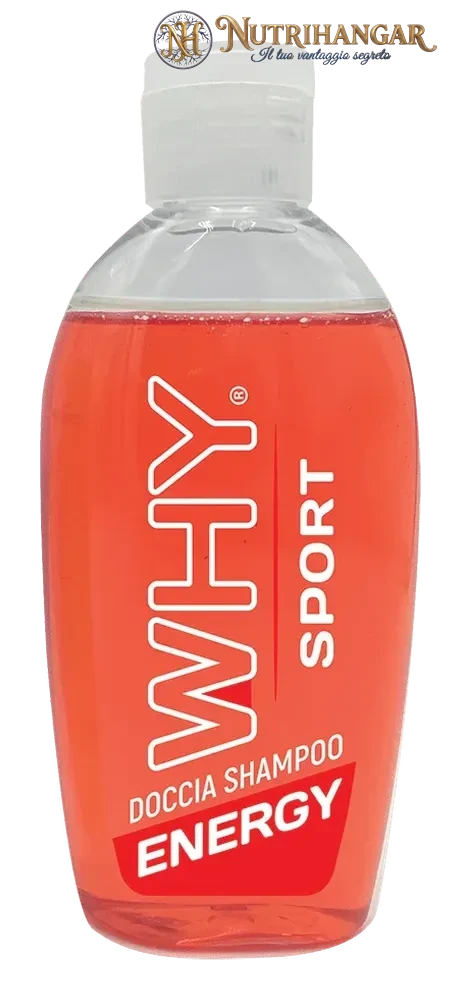 Flacone da 100ml di Doccia Shampoo Energy Why Sport energizzante alla Canapa.