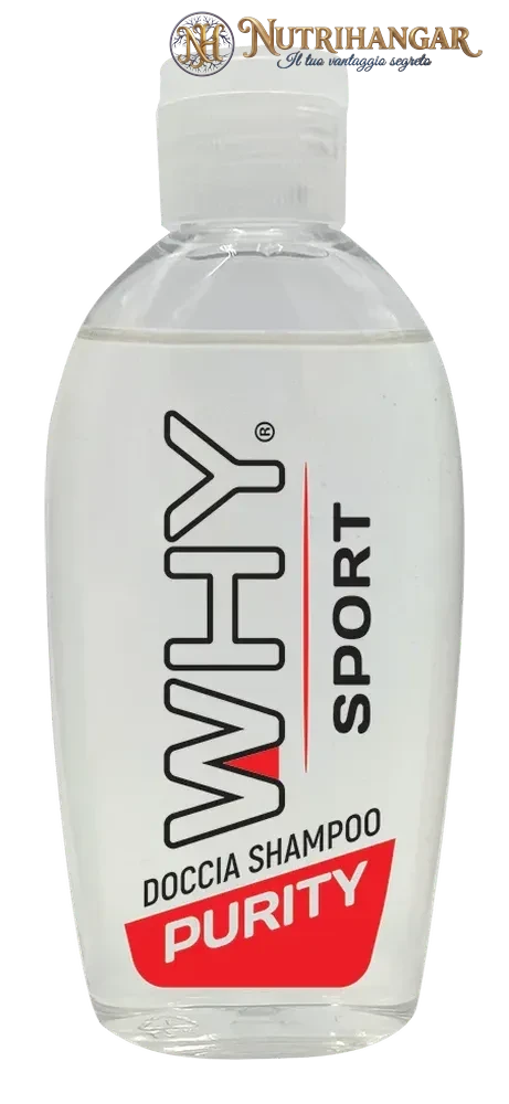 Flacone da 100ml di Doccia Shampoo Purity Why Sport con Tea Tree Oil igienizzante.