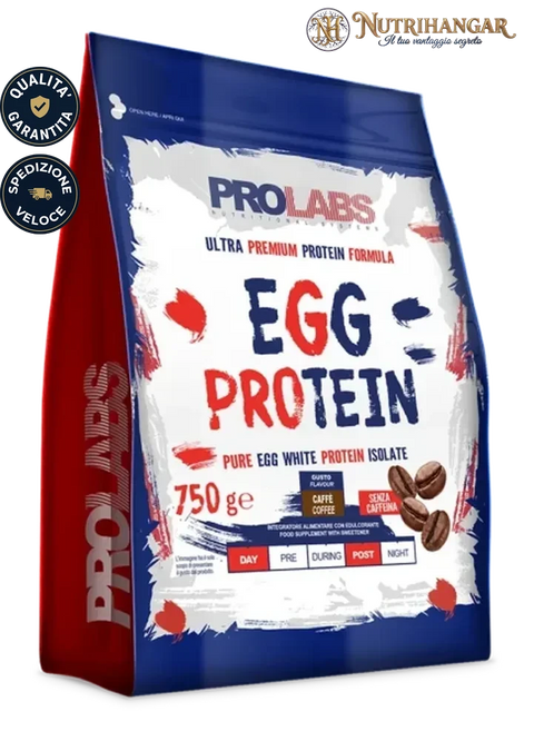 Confezione di Egg Protein Prolabs integratore proteico del bianco d'uovo con vitamina B6 Caffe