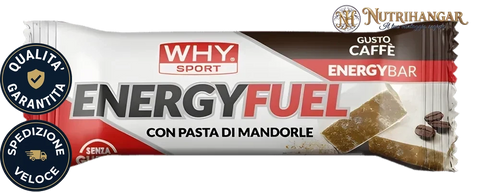 Barretta energetica Energy Fuel Why Sport con pasta di mandorle e copertura di ostia. Gusto Caffe