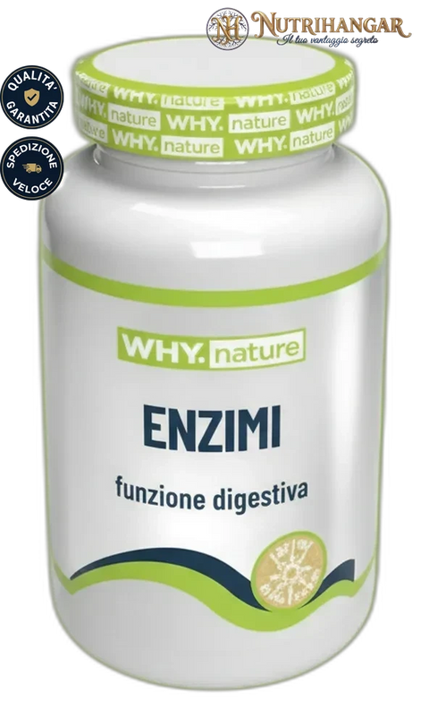 Flacone dell'integratore Enzimi Why Nature con complesso Digezyme®