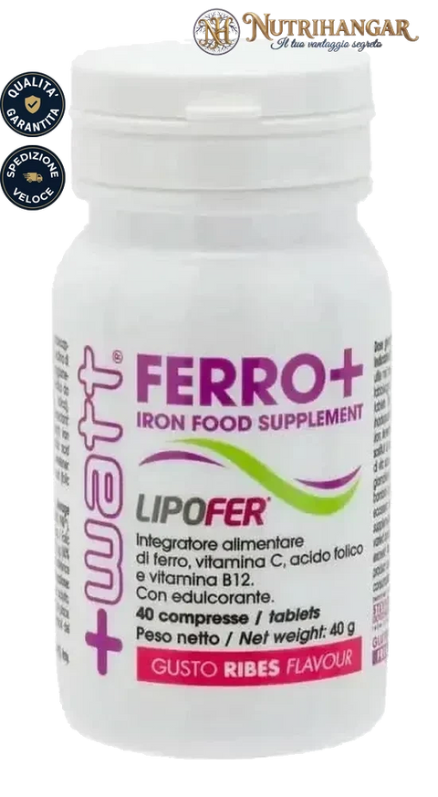 Confezione di Ferro+ +Watt integratore ferro masticabile e vitamine