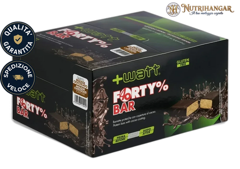 Confezione Forty% Bar - +Watt barretta proteica 40% Gusto Mousse Cioccolato Box 20 pz