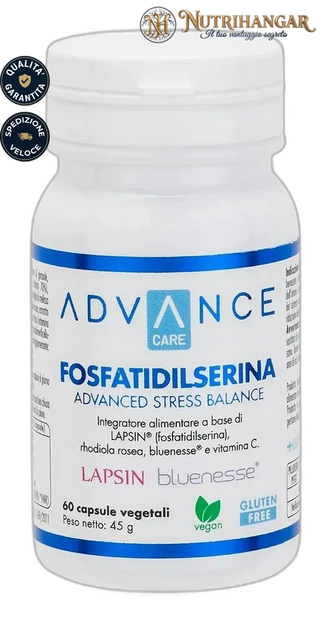 Confezione integratore Fosfatidilserina Advanced Stress Balance +Watt per il benessere mentale e la riduzione del cortisolo.