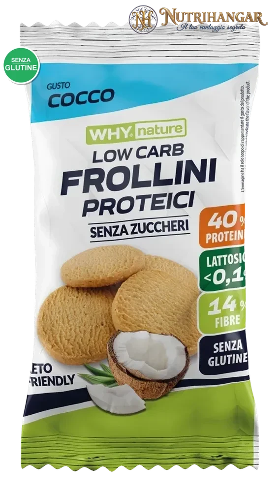 Frollini Proteici ricchi di fibre e poveri di lattosio Gusto Coco
