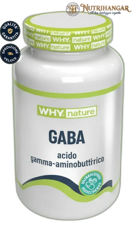 Flacone dell'integratore Gaba Why Nature per il rilassamento