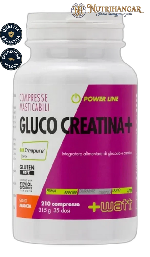 Confezione Gluco Creatina+ - +Watt compresse masticabili creatina glucosio