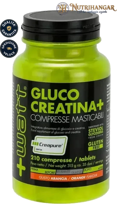 Confezione Gluco Creatina+ - +Watt compresse masticabili creatina glucosio