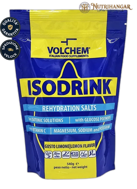 Preparazione della bevanda energetica con Isodrink® Volchem per sport di resistenza. Limone