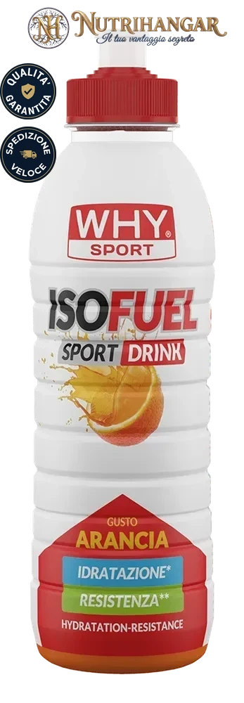 Borraccia con bevanda isotonica Isofuel Why Sport per il reintegro idrosalino Gusto Arancia