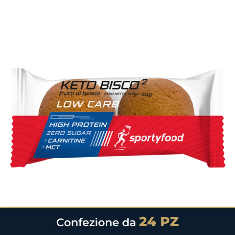 Keto Bisco² Sportyfood Frutti di Bosco – confezione da 24 pezzi
