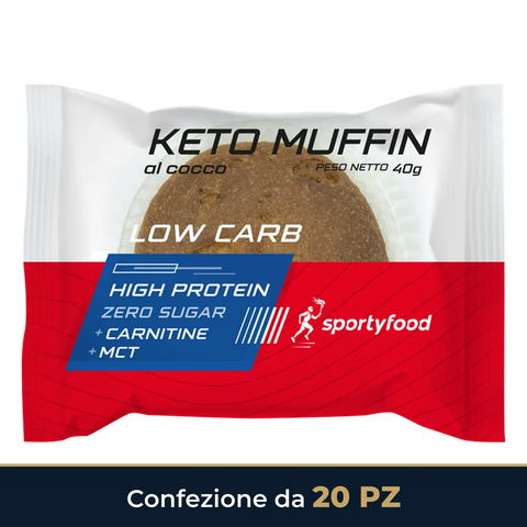 Keto Muffin Sportyfood Cocco – confezione da 20 pezzi