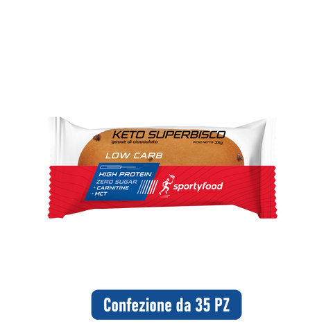 Keto Superbisco Sportyfood - Gusto Gocce di Cioccolato - Confezione da 35 PZ