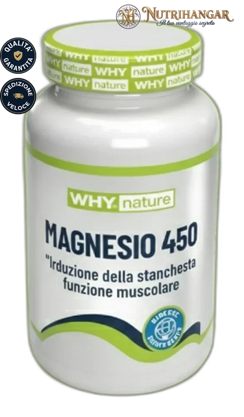 Integratore Magnesio 450 Why Nature con tre fonti organiche