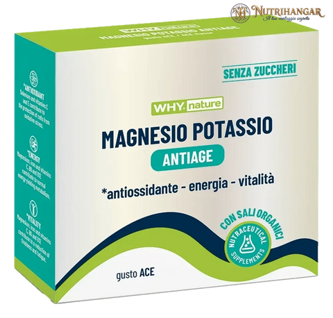 Integratore Magnesio Potassio Antiage Why Nature con CoQ10 e Vitamine