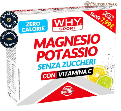 Bustine di Magnesio Potassio Senza Zuccheri Why Sport per reintegro idrosalino