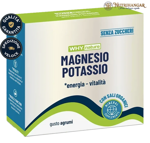 Integratore Magnesio Potassio Why Nature con sali organici e Vitamina C