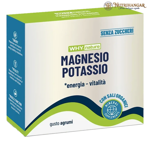 Integratore Magnesio Potassio Why Nature con sali organici e Vitamina C