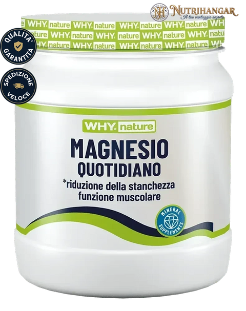Integratore Magnesio Quotidiano Why Nature in polvere (magnesio citrato)